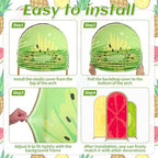 3Pcs Fruit Arch Backdrop Cover Summer Birthday Party Decoration Watermelon Kiwi Pineapple Milk Silk Fitted Arch, alternate