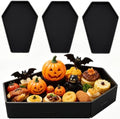 3Pcs Halloween Coffin Charcuterie Board,13.7inch Coffin Serving Tray in Black