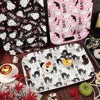 3Pcs Halloween Ghost Serving Trays 16.4 x 11 Inch Pink Boo Ghost Black Cat Platter with Handles Reusable Serving, alternate
