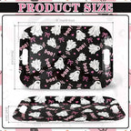 3Pcs Halloween Ghost Serving Trays 16.4 x 11 Inch Pink Boo Ghost Black Cat Platter with Handles Reusable Serving, alternate