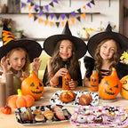 3Pcs Halloween Ghost Serving Trays 16.4 x 11 Inch Pink Boo Ghost Black Cat Platter with Handles Reusable Serving, alternate