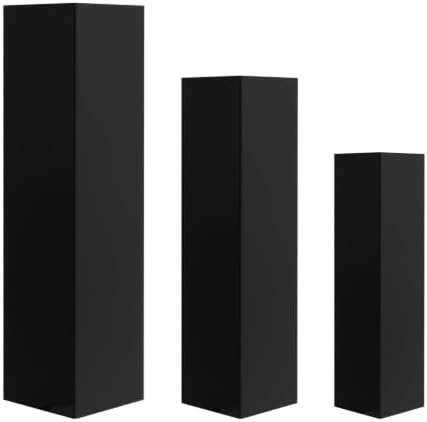 3PCS Hexagonal Cake Pedestal Stand, Catering Dessert Table Risers (Black) in Black, alternate view 4