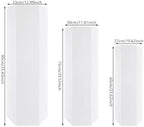 3PCS Hexagonal Cake Pedestal Stand, Catering Dessert Table Risers (White) in White, alternate view 3
