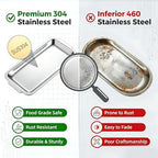3Pcs Large Silver Serving Trays, 12.6" x 6.3" Stainless Steel Heavy-Duty Large Serving Trays, Silver Rectangular, alternate