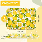 3Pcs Lemon Serving Trays Reusable Serving Dishes Watercolor Yellow Lemon Platter for Summer Fruit Birthday Party, alternate