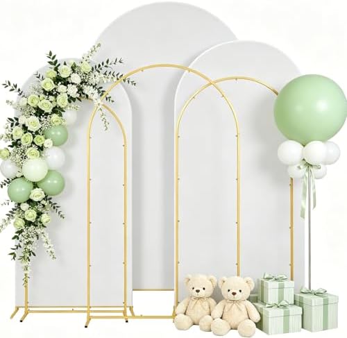 3PCS Metal Arch Backdrop Stand,6+6.6+7.2FT with Covers, Balloon Arch Stand