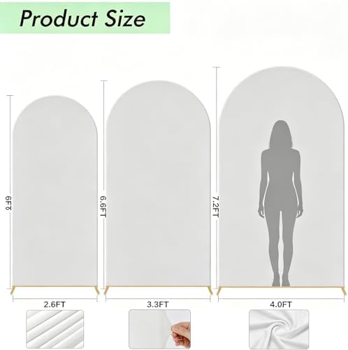 3PCS Metal Arch Backdrop Stand,6+6.6+7.2FT with Covers, Balloon Arch Stand, alternate view 3