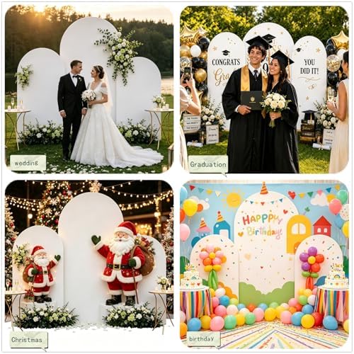 3PCS Metal Arch Backdrop Stand,6+6.6+7.2FT with Covers, Balloon Arch Stand, alternate view 5