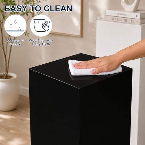 3PCS Metal Black Display Pedestal Stand for Parties, Square Tall Pedestal Cake Stands Pillars for Wedding, alternate view 3