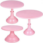 3Pcs Metal Cake Stand Set 8/10/12 Inch Pink Dessert Display Stand in Pink