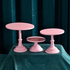 3Pcs Metal Cake Stand Set 8/10/12 Inch Pink Dessert Display Stand in Pink, alternate view 6