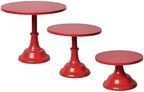 3Pcs Metal Cake Stand Set 8/10/12 Inch Red Dessert Display Stand in Red