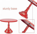 3Pcs Metal Cake Stand Set 8/10/12 Inch Red Dessert Display Stand in Red, alternate view 6
