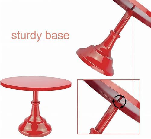 3Pcs Metal Cake Stand Set 8/10/12 Inch Red Dessert Display Stand in Red, alternate view 6
