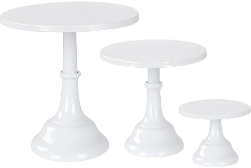 3pcs Metal Cake Stand Set 8''10''12'' White Dessert Table Display in white, alternate view 4