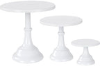 3pcs Metal Cake Stand Set 8''10''12'' White Dessert Table Display in white, alternate view 4