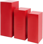 3PCS Metal Pedestal Stand for Party, Display Stand Plinth Pillars for Cake in Red, alternate view 6