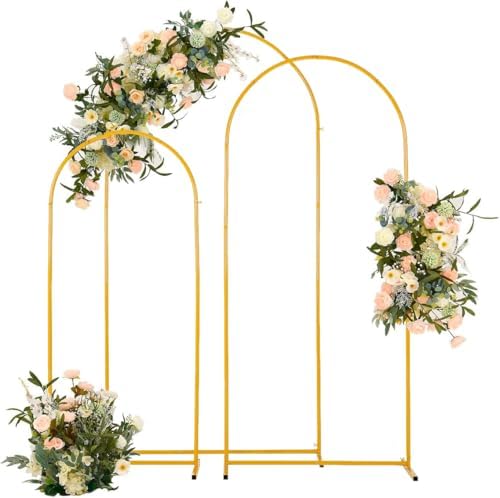 3PCS Metal Wedding Arch Backdrop Stand 6.6/5.9/4.9FT Balloon Arch Stand