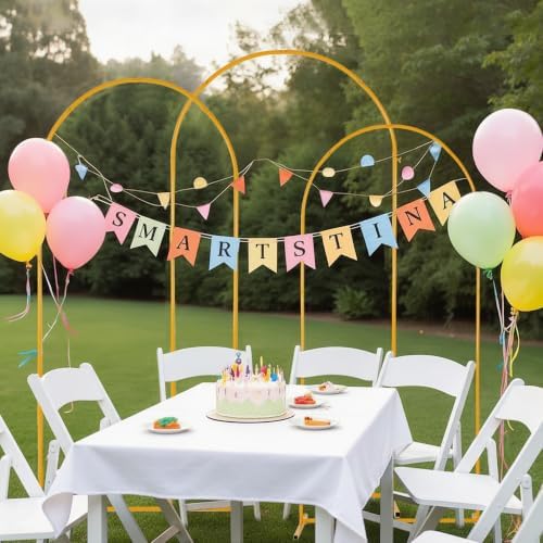 3PCS Metal Wedding Arch Backdrop Stand 6.6/5.9/4.9FT Balloon Arch Stand, alternate view 4