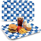 3Pcs Oktoberfest Checkered Serving Trays 10 x 13 Inch Blue White in 10 x 13 Inch in Blue White