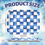 3Pcs Oktoberfest Checkered Serving Trays 10 x 13 Inch Blue White in 10 x 13 Inch in Blue White, alternate view 3