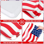 3Pcs Patriotic Serving Trays 250th Anniversary USA Flag Melamine Platter 13 x 10 Inch Red Blue White 4th of July, alternate