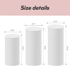 3Pcs Pedestal Stands for Party, Metal Display Plinth Pillars for Wedding, alternate view 2