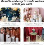 3Pcs Pedestal Stands for Party, Metal Display Plinth Pillars for Wedding, alternate view 5