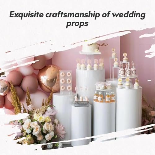 3Pcs Pedestal Stands for Party, Metal Display Plinth Pillars for Wedding, alternate view 6
