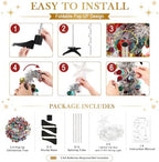 3PCS Pop Up Christmas Trees with Lighted Top Star Decorations, 3FT&4FT&5FT in Silver Mix, alternate view 4
