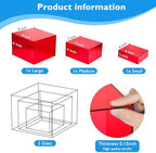 3Pcs Red Buffet Risers Acrylic Boxes Display Food Risers for Buffet Table Platter Parties Weddings Catering, alternate view 3