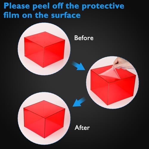 3Pcs Red Buffet Risers Acrylic Boxes Display Food Risers for Buffet Table Platter Parties Weddings Catering, alternate view 4