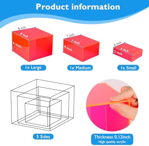 3Pcs Rose Red Buffet Risers Acrylic Boxes Display Food Risers for Buffet Table Platter Parties Weddings Catering, alternate