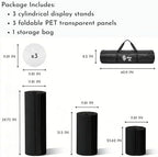 3PCS Round Black Pedestal Display Stands, 11.8in Dia. in Black, alternate view 2