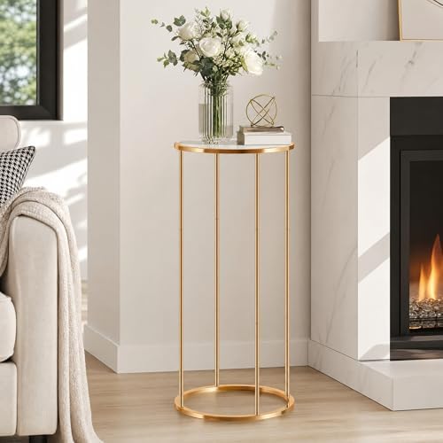 3PCS Round Cylinder Pedestal Stands Set, Gold Metal Display Columns with Removable Acrylic Tops, Sturdy Iron, alternate view