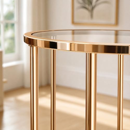 3PCS Round Cylinder Pedestal Stands Set, Gold Metal Display Columns with Removable Acrylic Tops, Sturdy Iron, alternate view
