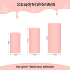 3Pcs Spandex Cylinder Pedestal Stand Covers, Dusty Pink in 3 Sizes(23in,29in,35in) in Dusty Pink, alternate view 2