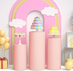 3Pcs Spandex Cylinder Pedestal Stand Covers, Dusty Pink in 3 Sizes(23in,29in,35in) in Dusty Pink, alternate view 3