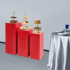 3Pcs Square Display Pedestal Stands Set for Party, Metal Display Stand Plinth Pillars, Cake Stands Pillars for, alternate