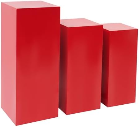 3Pcs Square Display Pedestal Stands Set for Party, Metal Display Stand Plinth Pillars, Cake Stands Pillars for, alternate