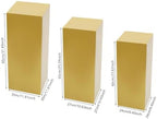 3PCS Square Gold Pedestal Stands for Party Metal Pedestal Display Stands Dessert Table Decoration Pillars Cake, alternate