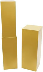 3PCS Square Gold Pedestal Stands for Party Metal Pedestal Display Stands Dessert Table Decoration Pillars Cake, alternate