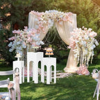 3PCS Square White Pedestal Stands for Party Metal Pedestal Display Stands Dessert Table Decoration Pillars Cake, alternate