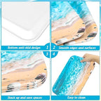 3Pcs Summer Beach Serving Trays Reusable Serving Dishes Ocean Wave Sand Seashell Starfish Platter for Outdoor, alternate view