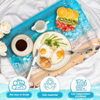 3Pcs Summer Beach Serving Trays Reusable Serving Dishes Ocean Wave Sand Seashell Starfish Platter for Outdoor, alternate view