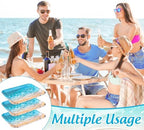 3Pcs Summer Beach Serving Trays Reusable Serving Dishes Ocean Wave Sand Seashell Starfish Platter for Outdoor, alternate view