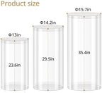 3Pcs Transparent Cylinder Pedestal Stands, Thickened PVC Round Pedestal Display Plinth Pillars for Wedding, alternate view 3