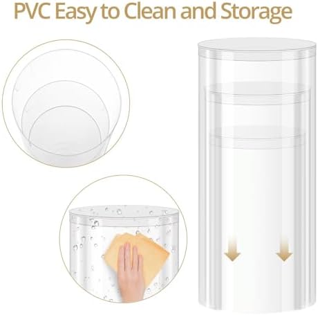 3Pcs Transparent Cylinder Pedestal Stands, Thickened PVC Round Pedestal Display Plinth Pillars for Wedding, alternate view 5