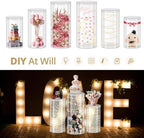 3Pcs Transparent Cylinder Pedestal Stands, Thickened PVC Round Pedestal Display Plinth Pillars for Wedding, alternate view 6