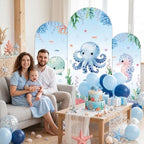 3Pcs Under The Sea Party Decoration Ocean Arch Backdrop Cover Set Underwater Milk Silk Fitted Arch Stand Cover, alternate
